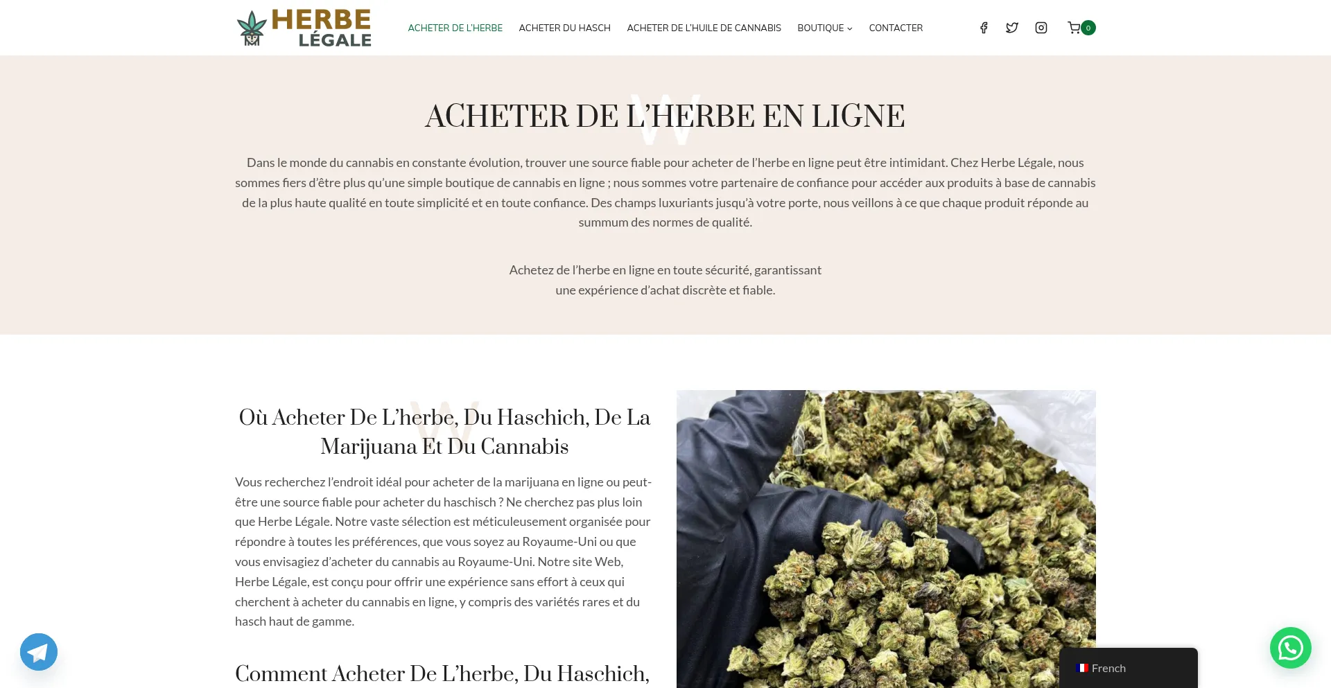 Website screenshot of Herbelegale.com