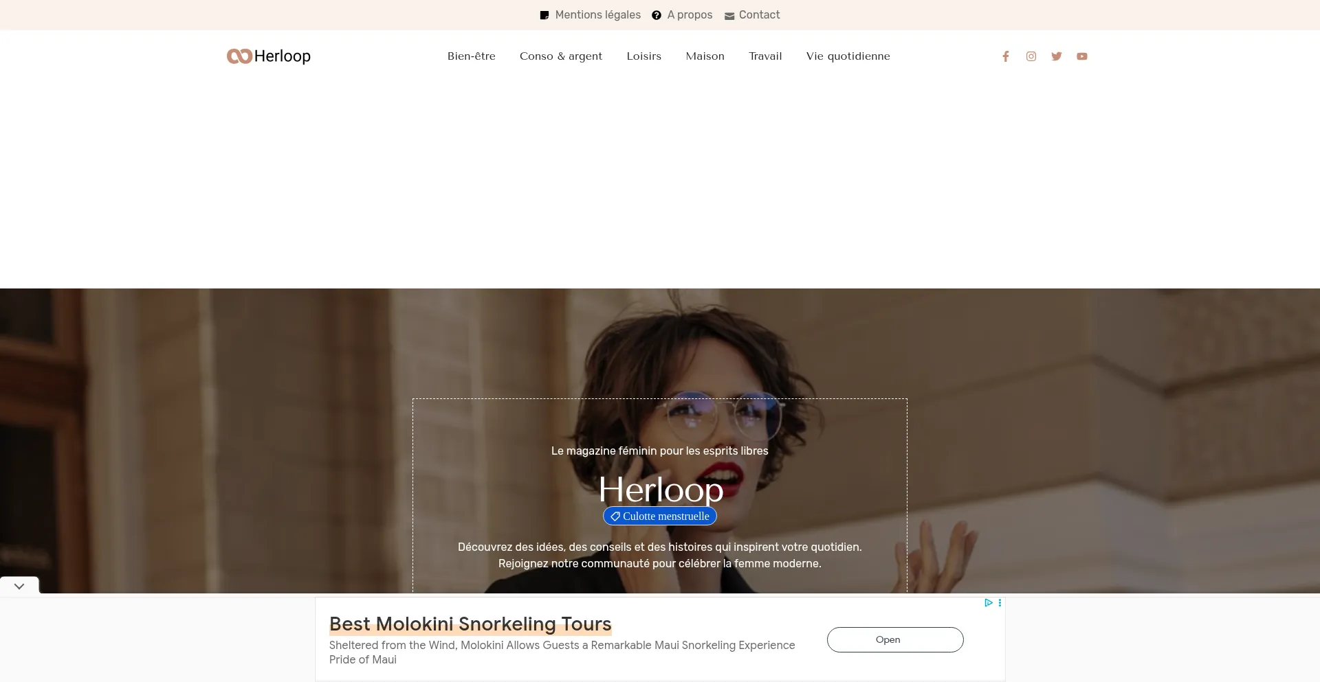 Website screenshot of Herloop.com