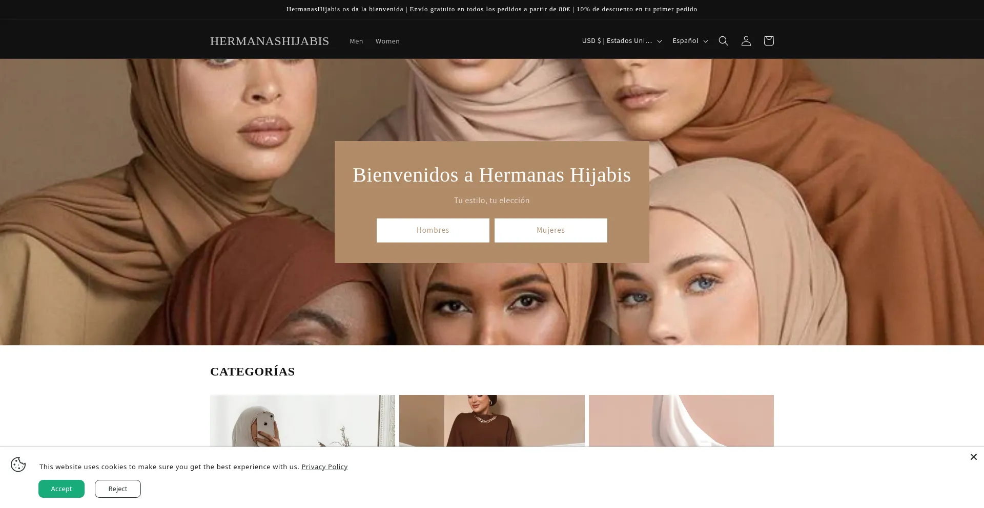Website screenshot of Hermanashijabis.es