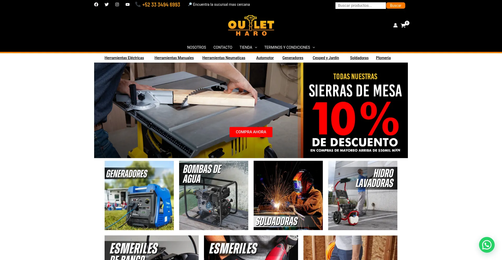Website screenshot of Herramientasharo.shop
