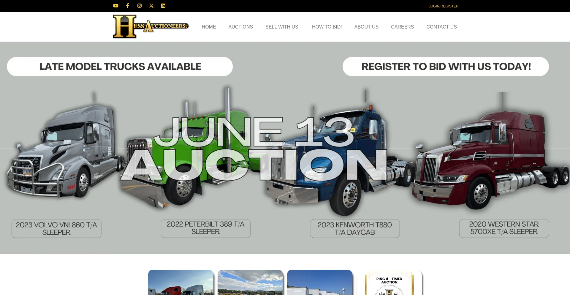 Website screenshot of Hessauctioneers.com