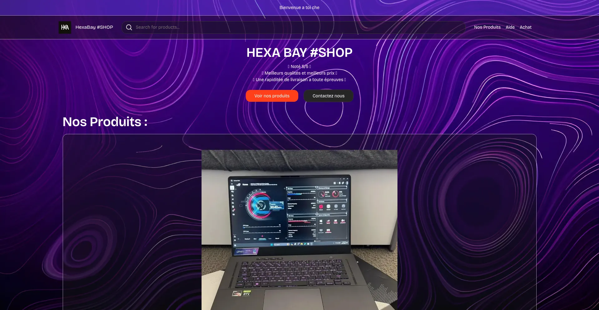 Website screenshot of Hexabay.bgng.io