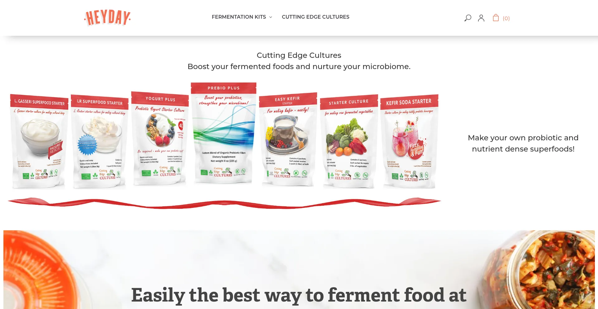 Website screenshot of Heydayfermentables.com