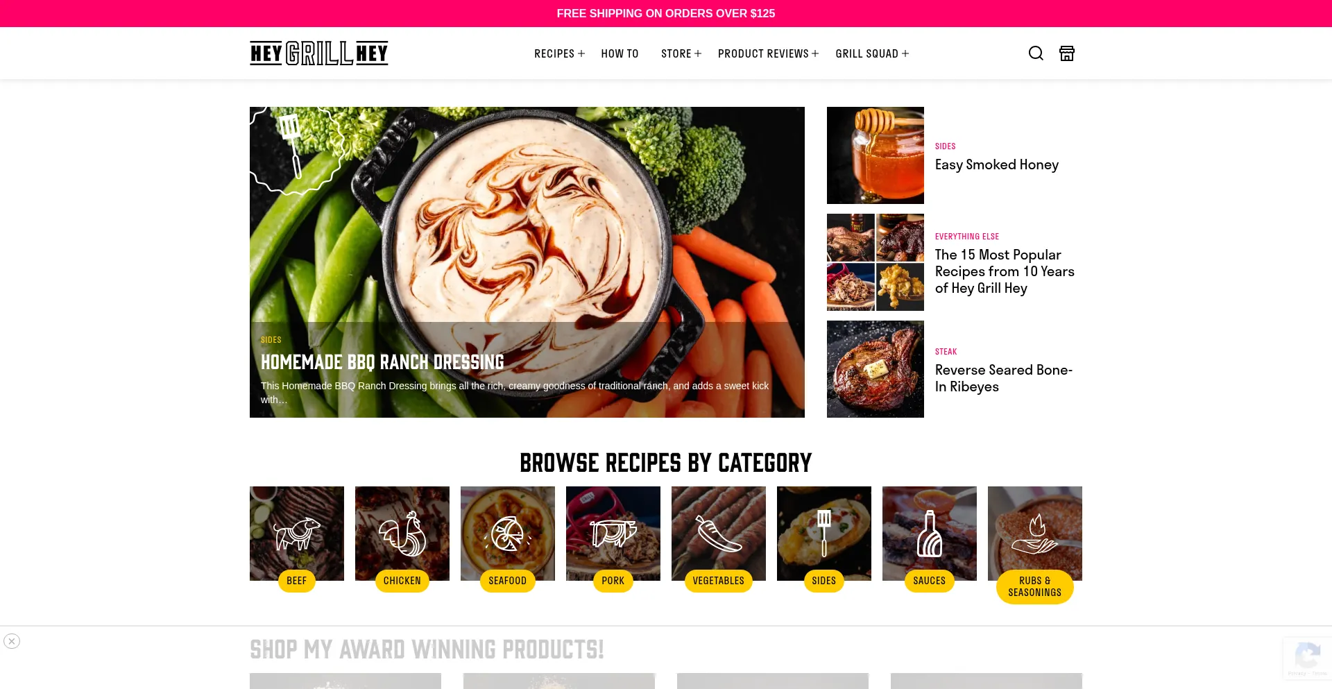 Website screenshot of Heygrillhey.com