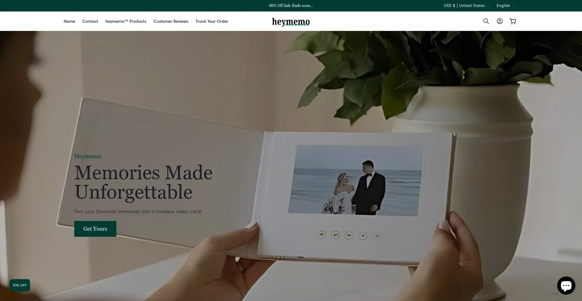 Website screenshot of Heymemos.com
