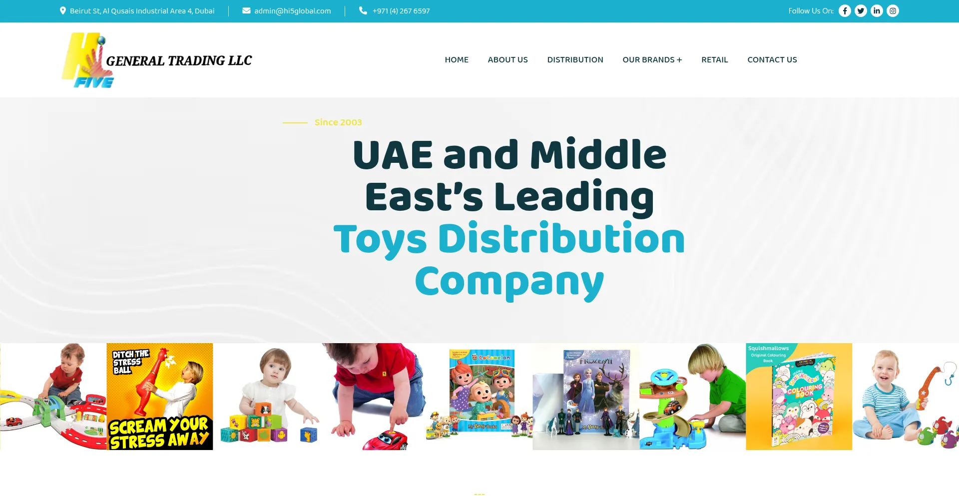 Website screenshot of Hi5global.com