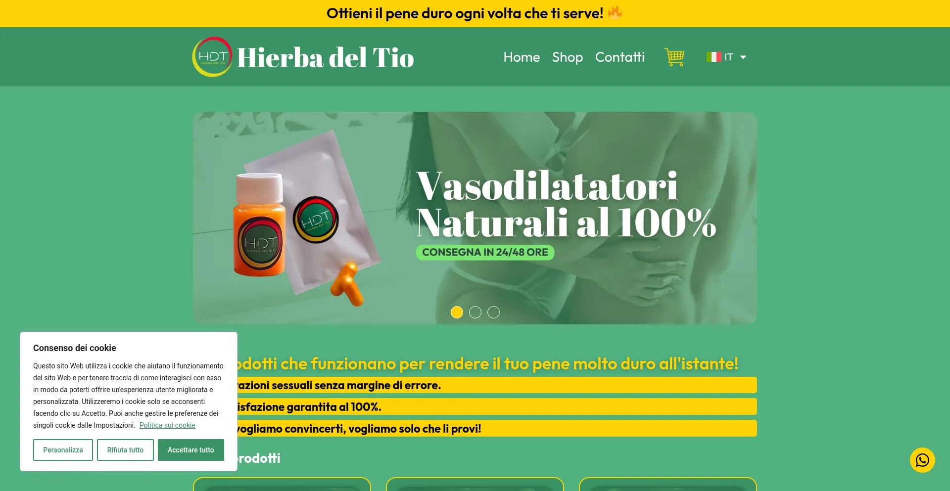 Website screenshot of Hierbadeltio.com