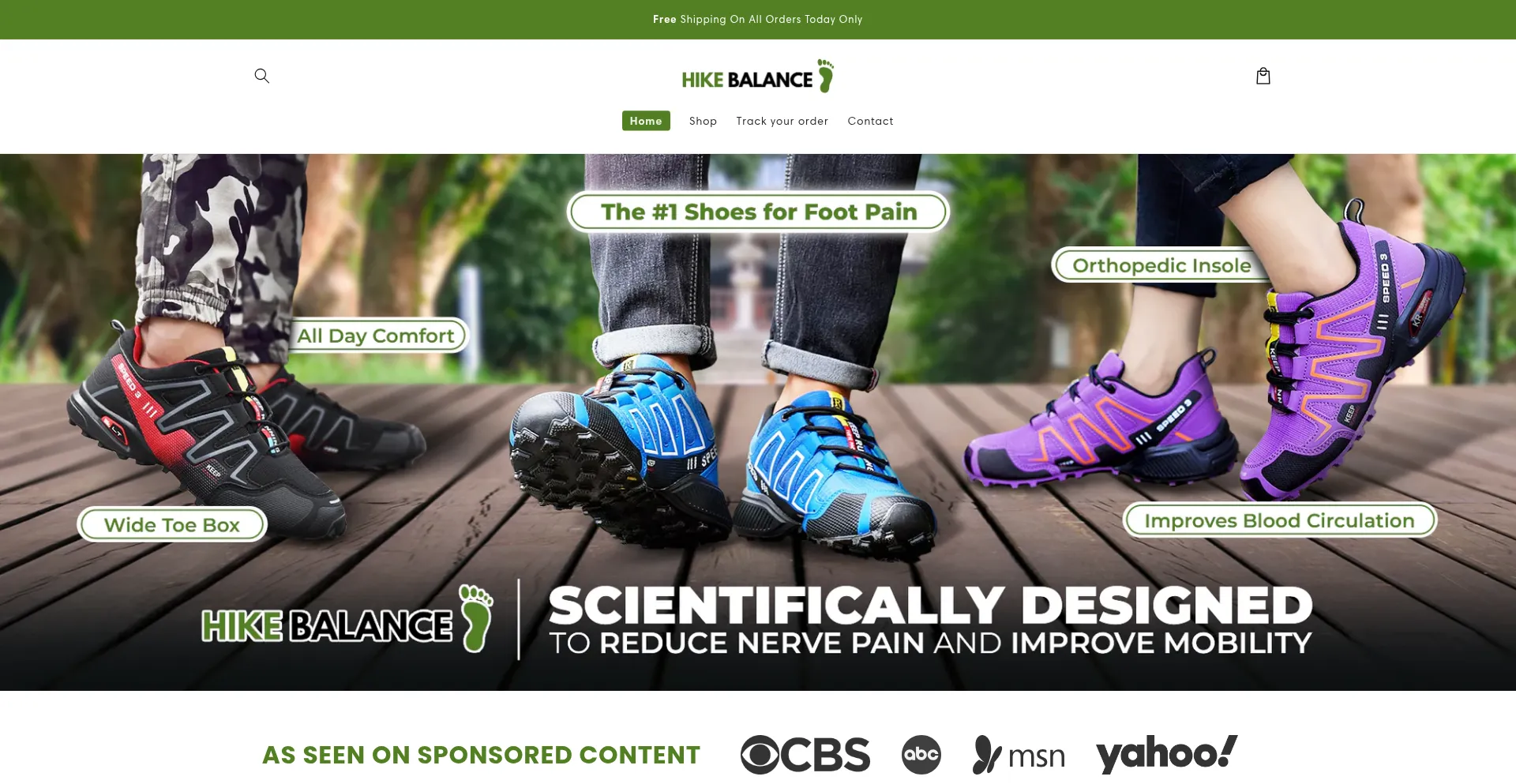 Website screenshot of Hikebalance.com