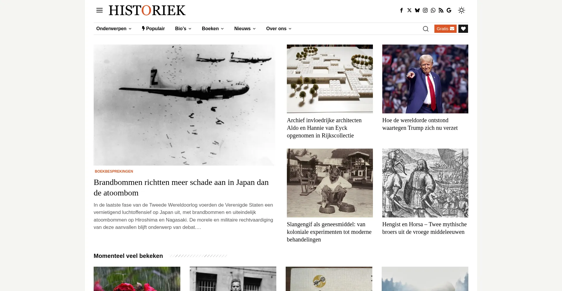 Website screenshot of Historiek.net