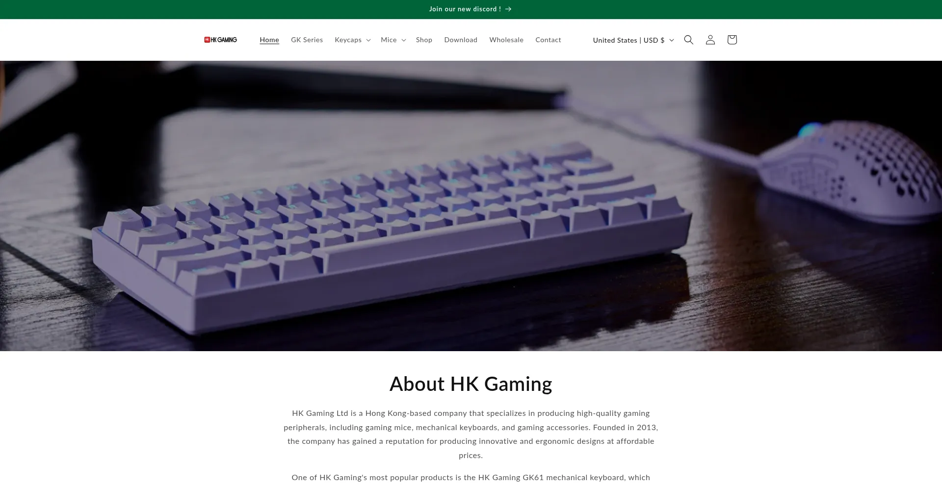 Website screenshot of Hkgaming.com