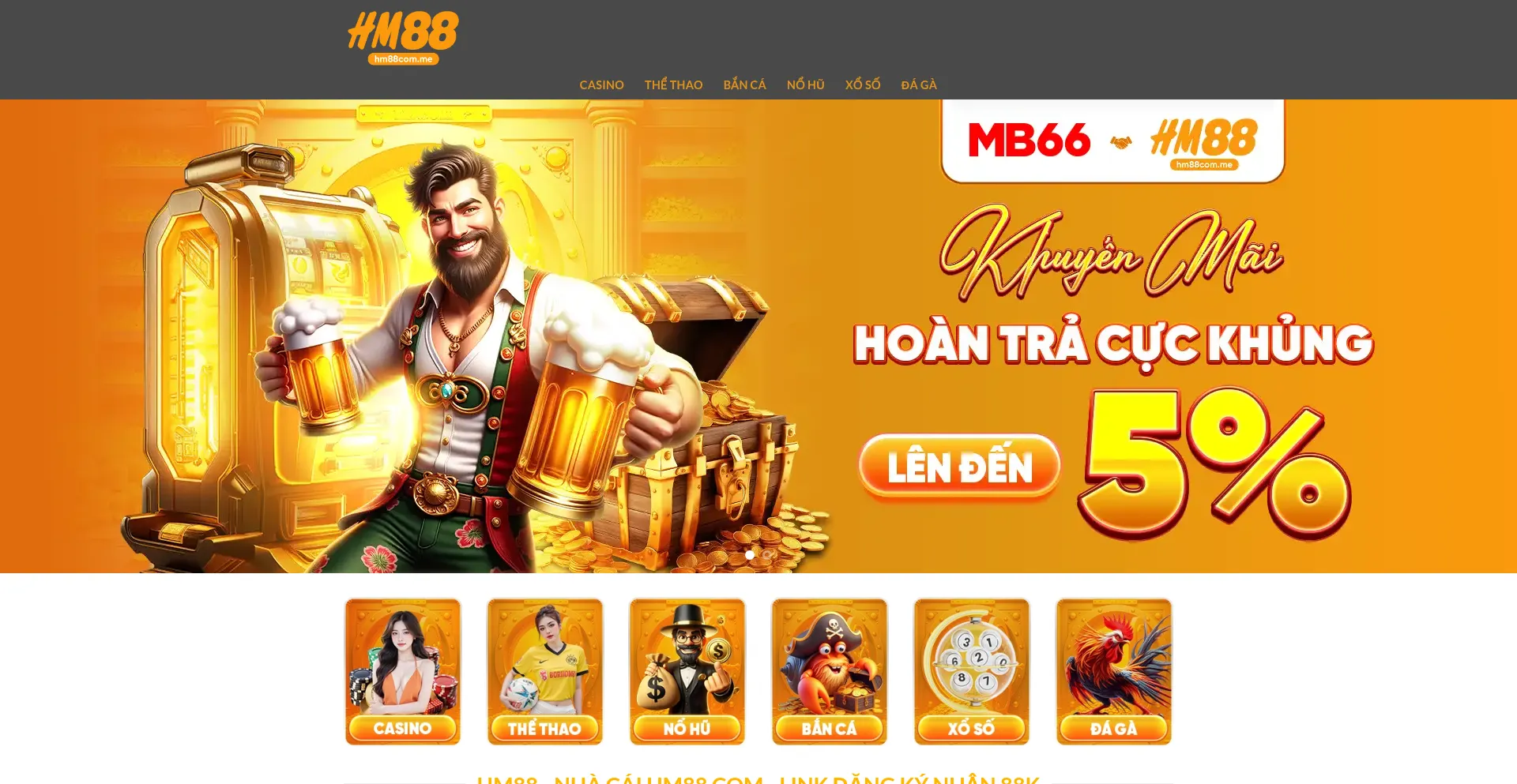 Website screenshot of Hm88com.me
