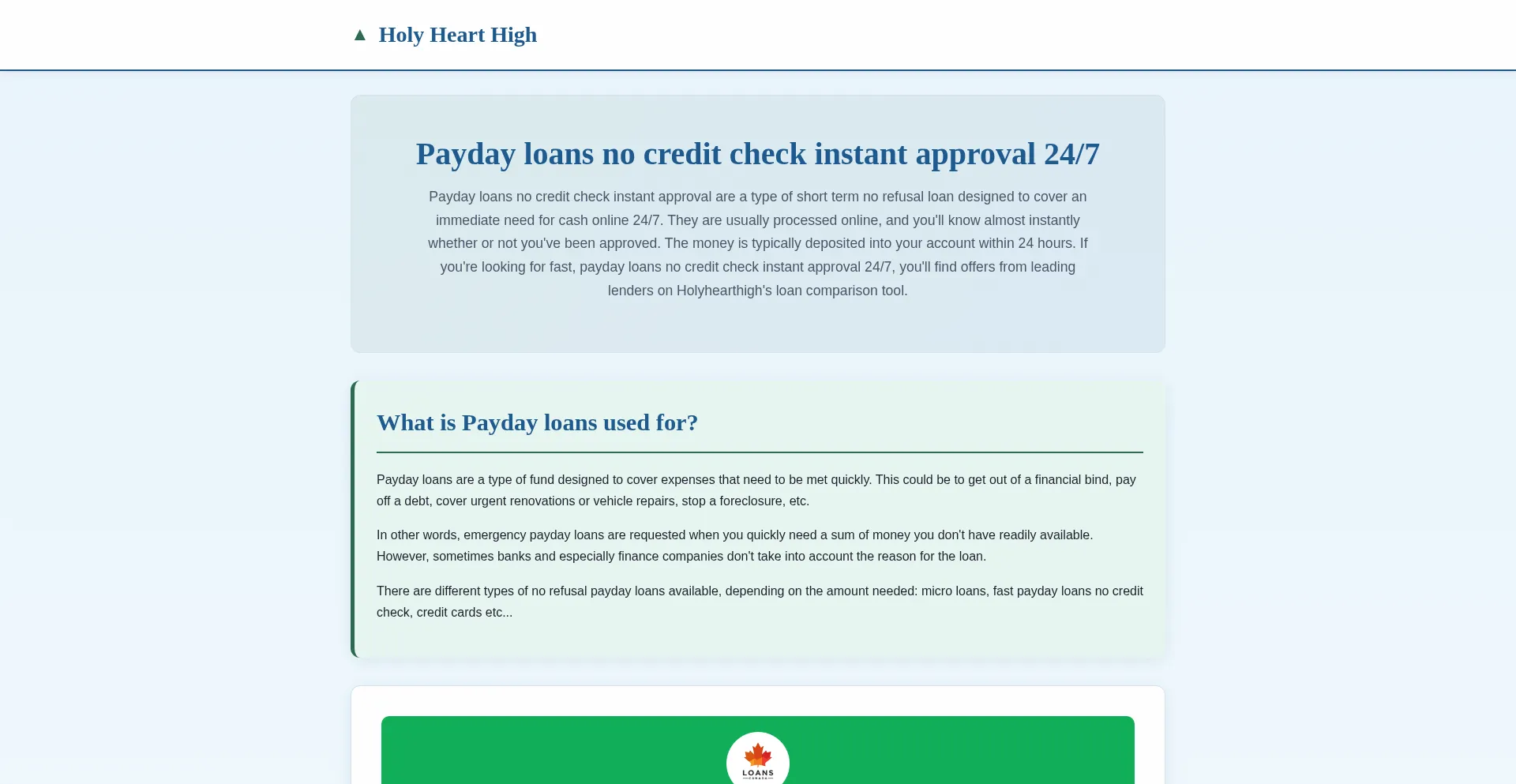 Holyhearthigh.ca