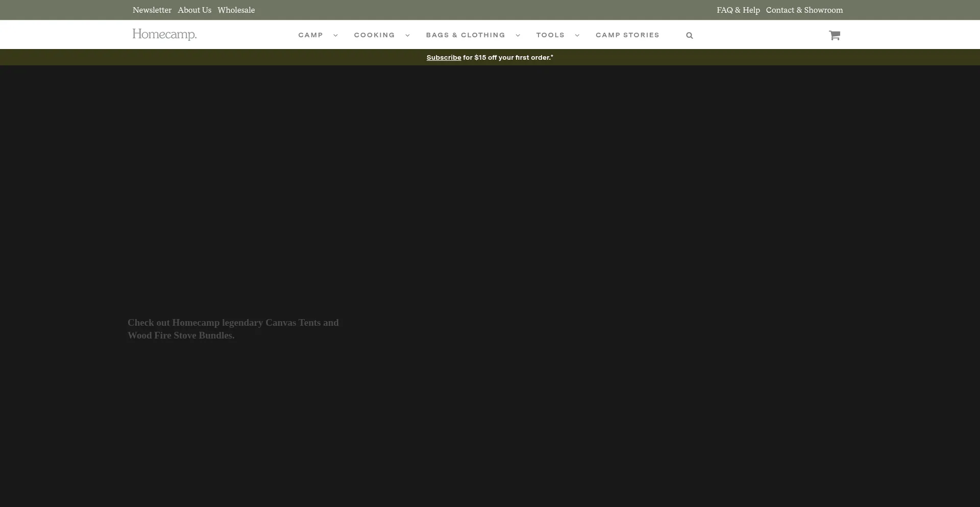 Website screenshot of Homecamp.com.au