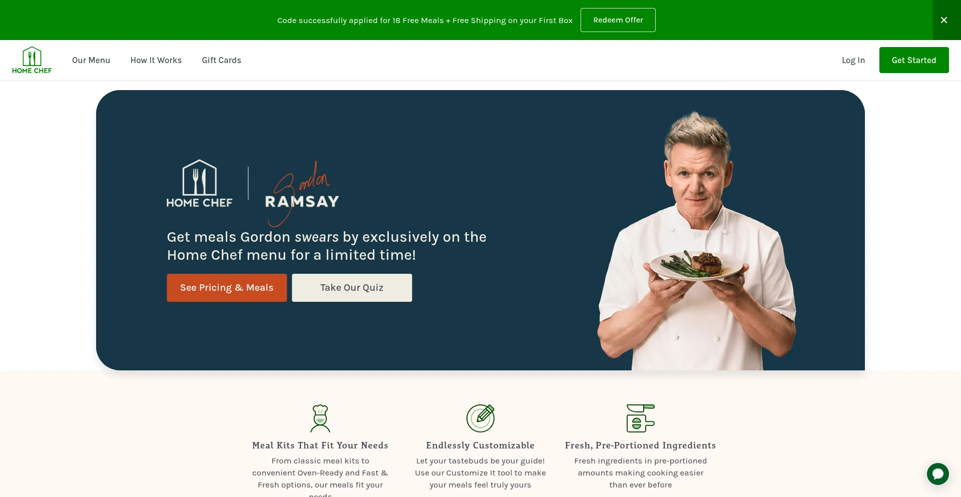 Homechef.com Screenshot
