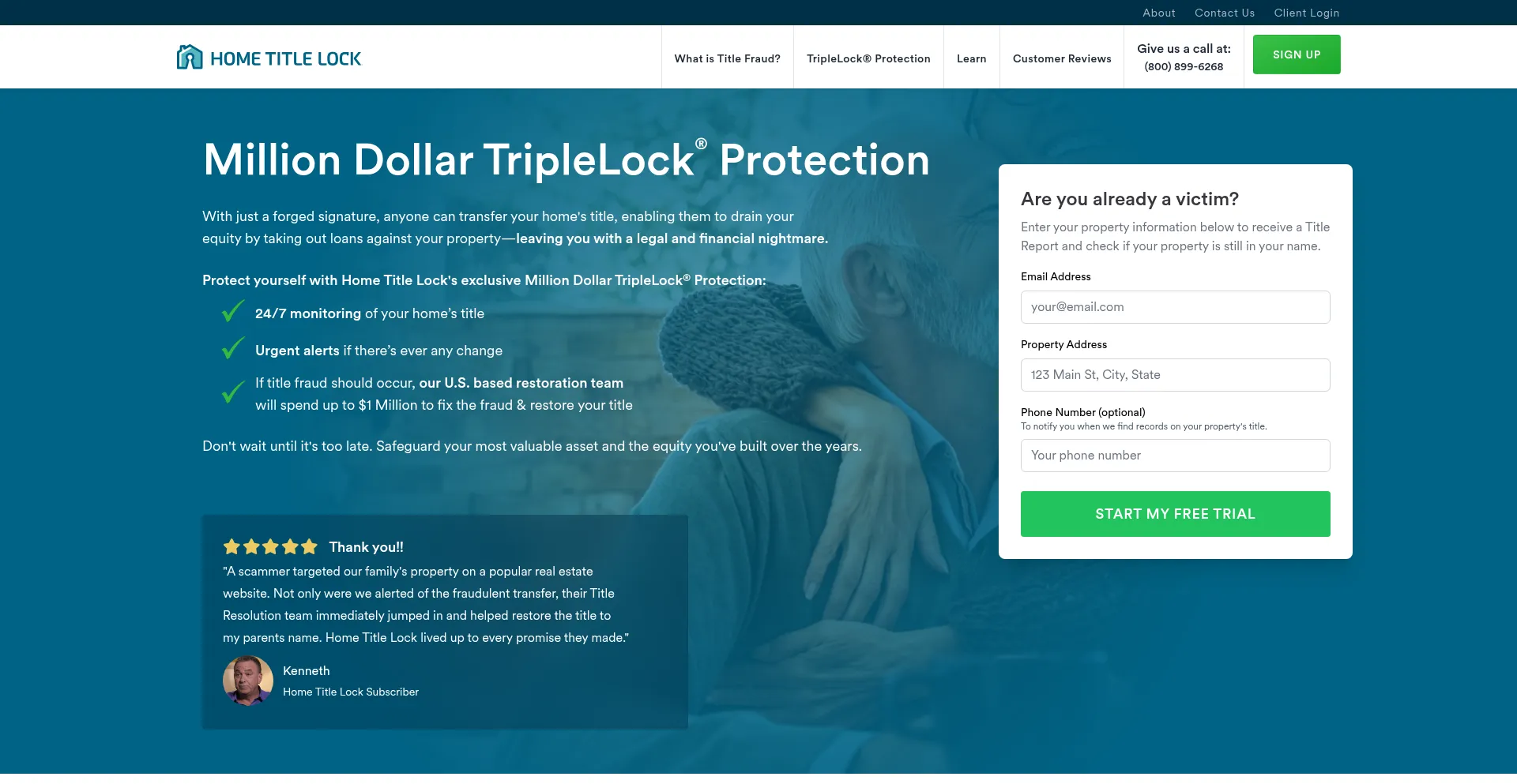Website screenshot of Hometitlelock.com