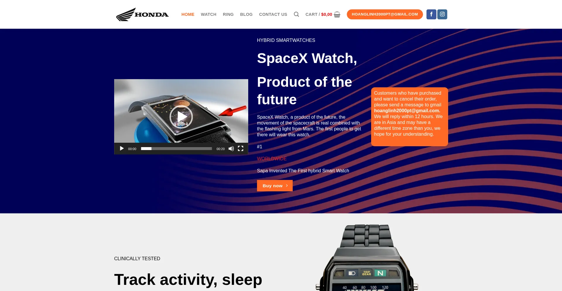 Website screenshot of Hondawatch.com