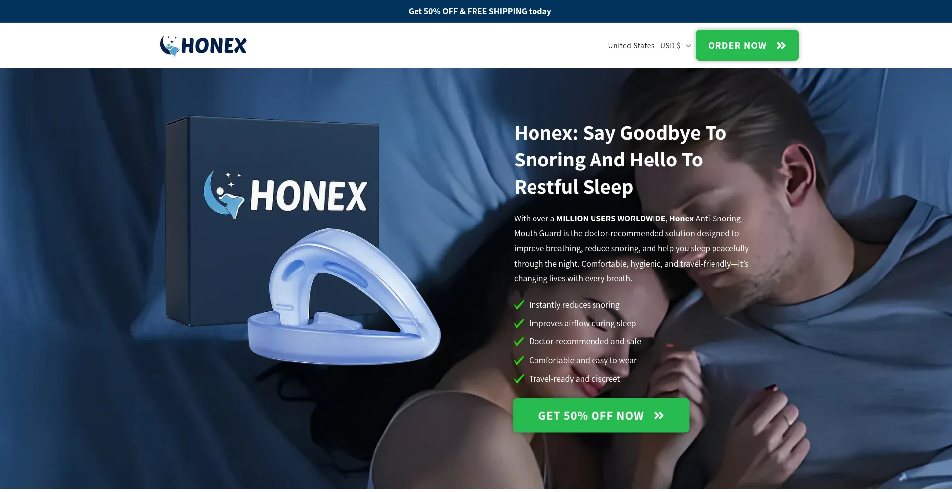 Website screenshot of Honex-mouthpiece.com