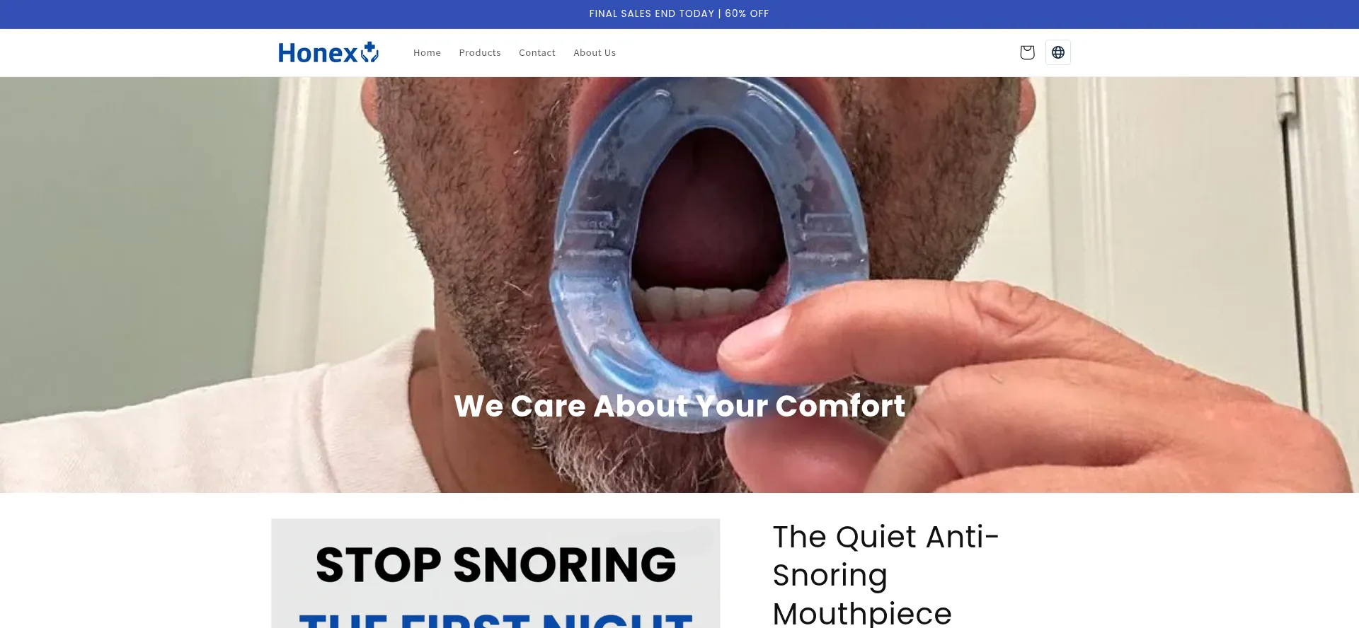 Website screenshot of Honexcompany.com