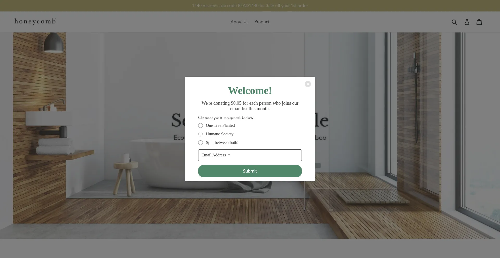 Website screenshot of Honeycombluxury.com