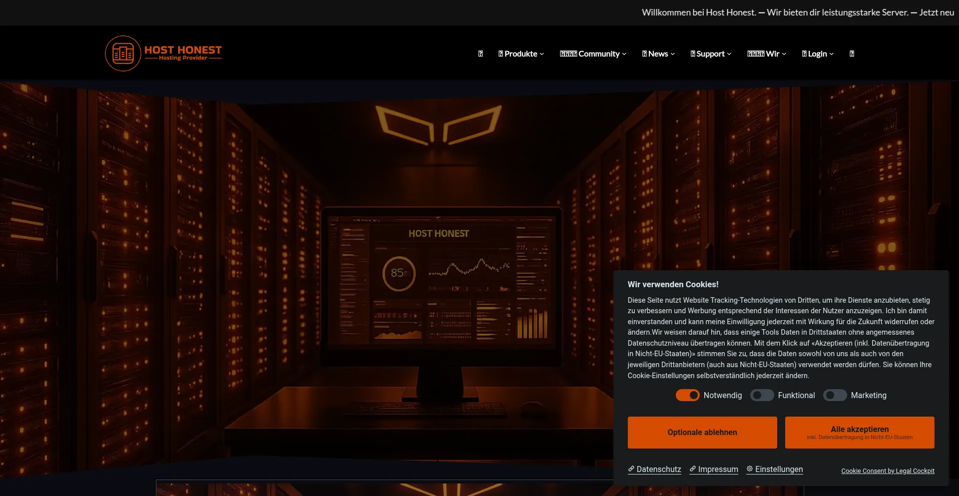 Hosthonest.de Screenshot