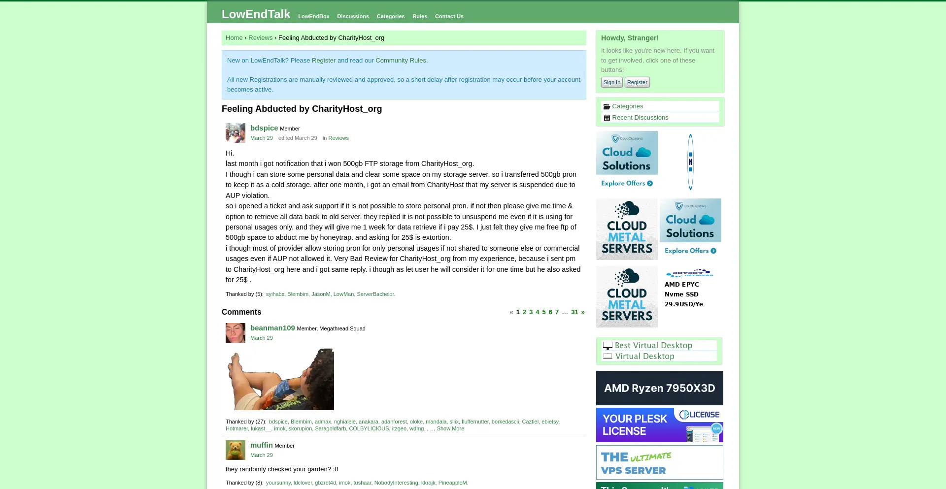 Website screenshot of Hostingporn.com
