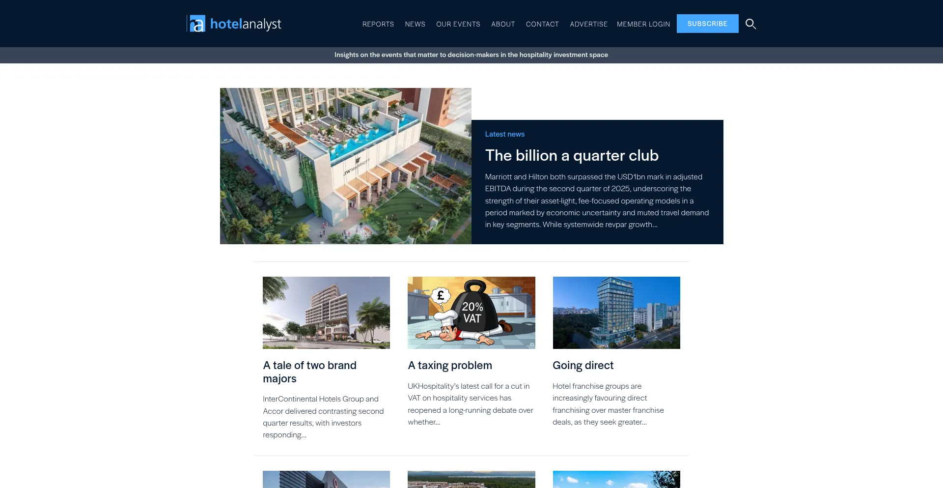 Website screenshot of Hotelanalyst.co.uk