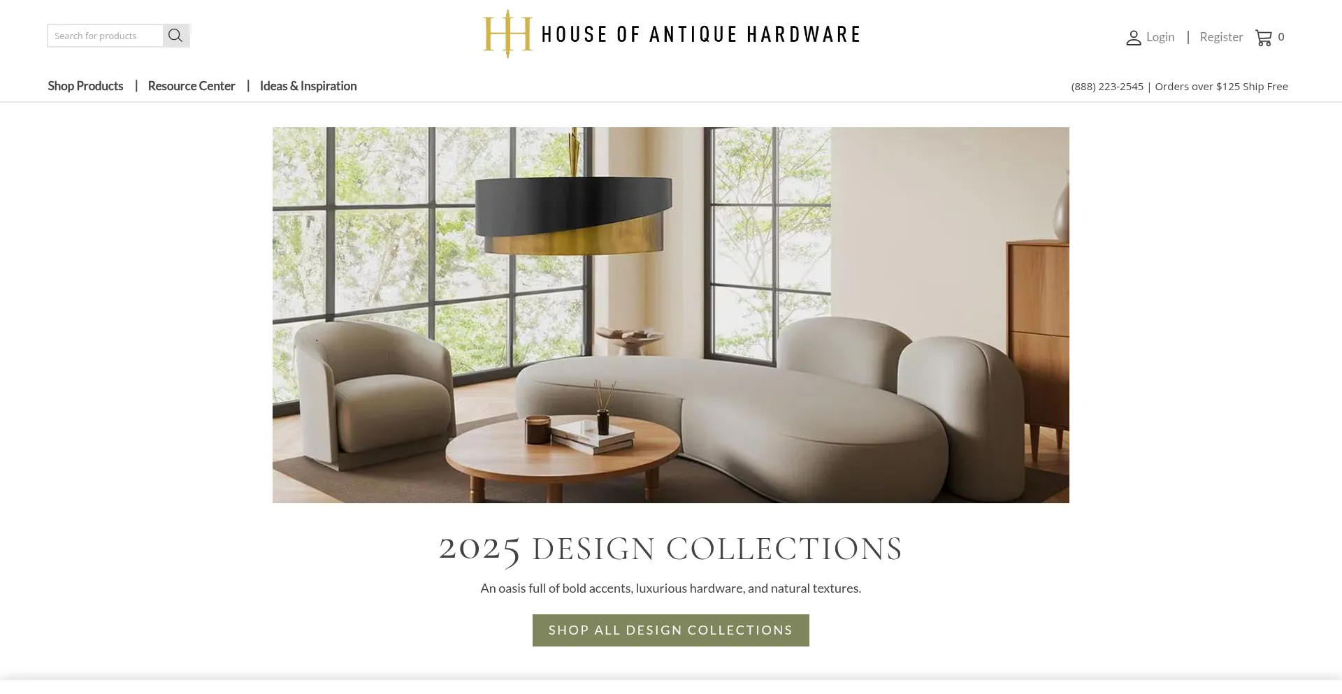Website screenshot of Houseofantiquehardware.com