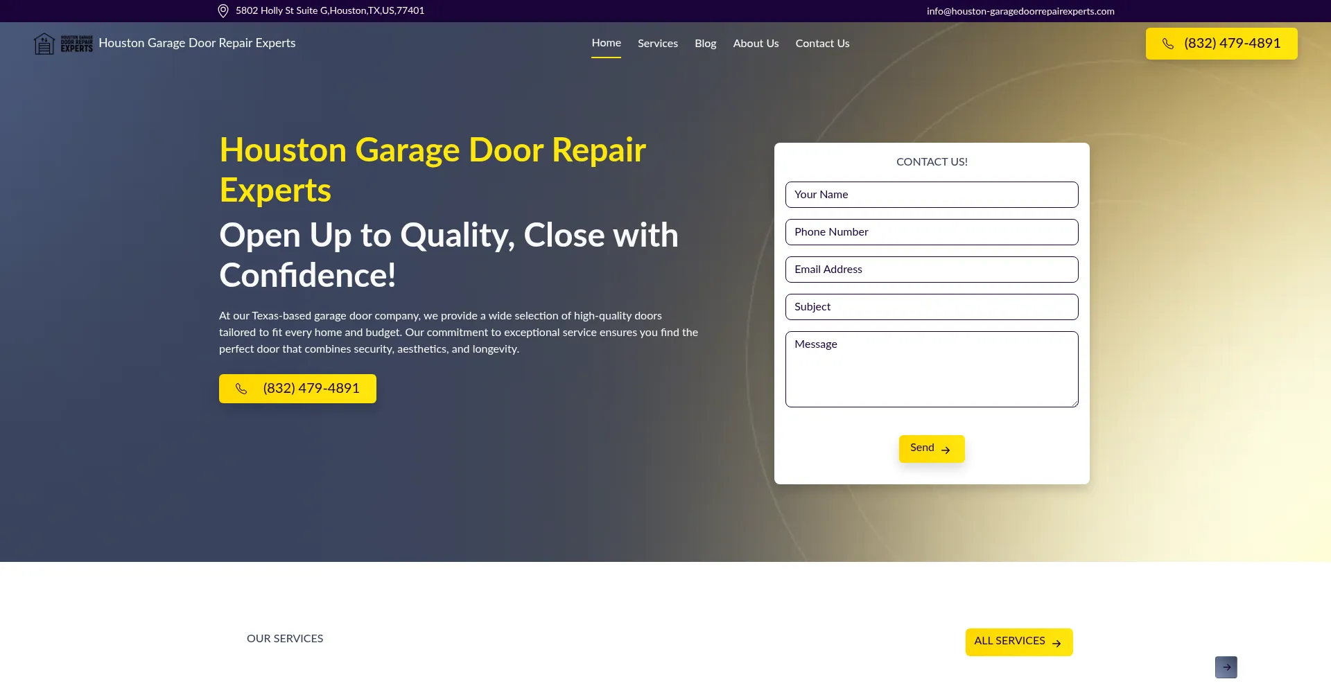 Houston-garagedoorrepairexperts.com Screenshot