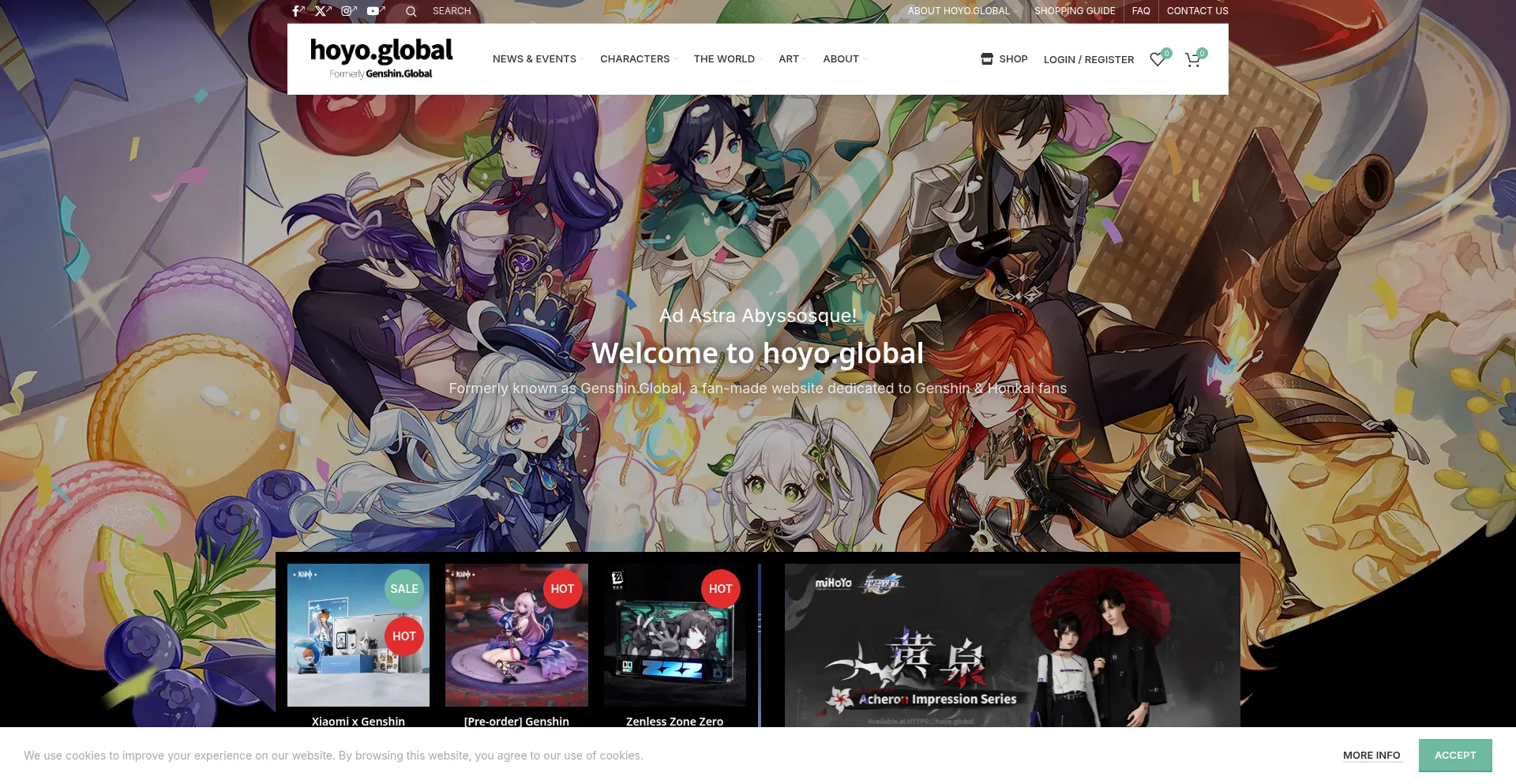 Website screenshot of Hoyo.global