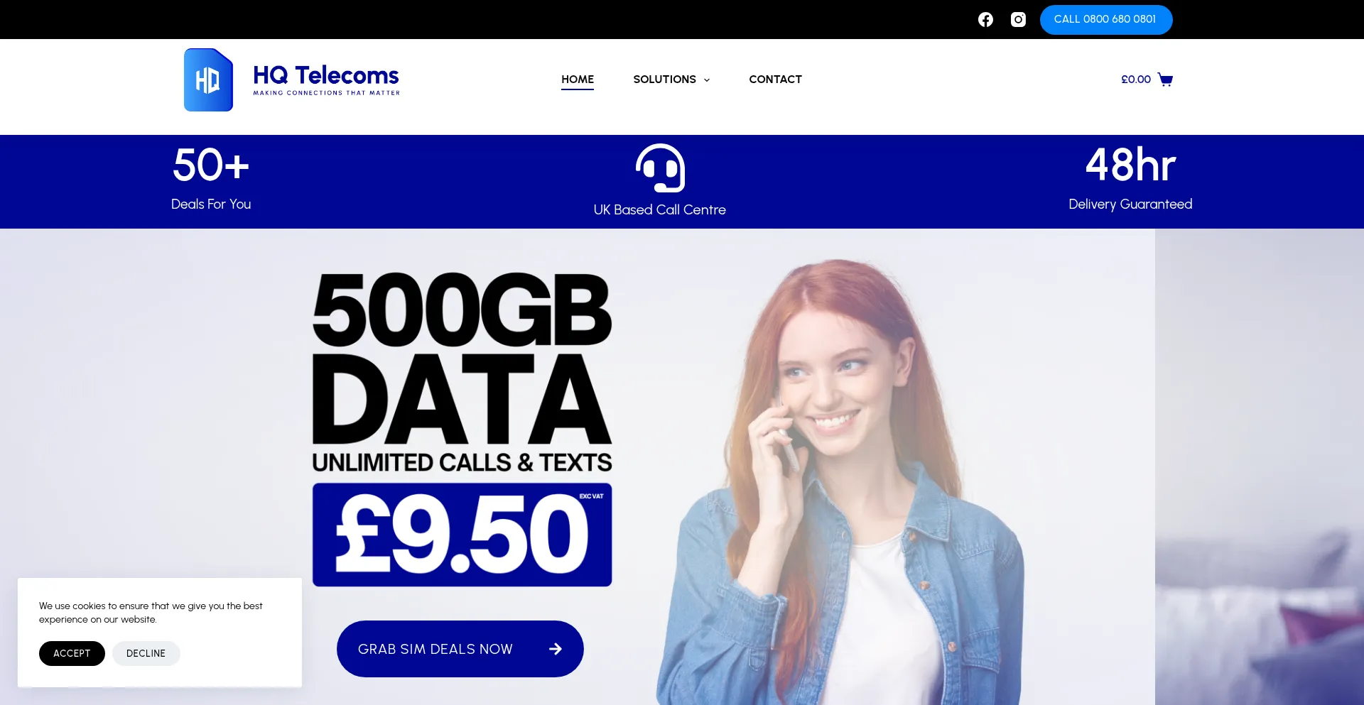 Hqtelecoms.co.uk Screenshot