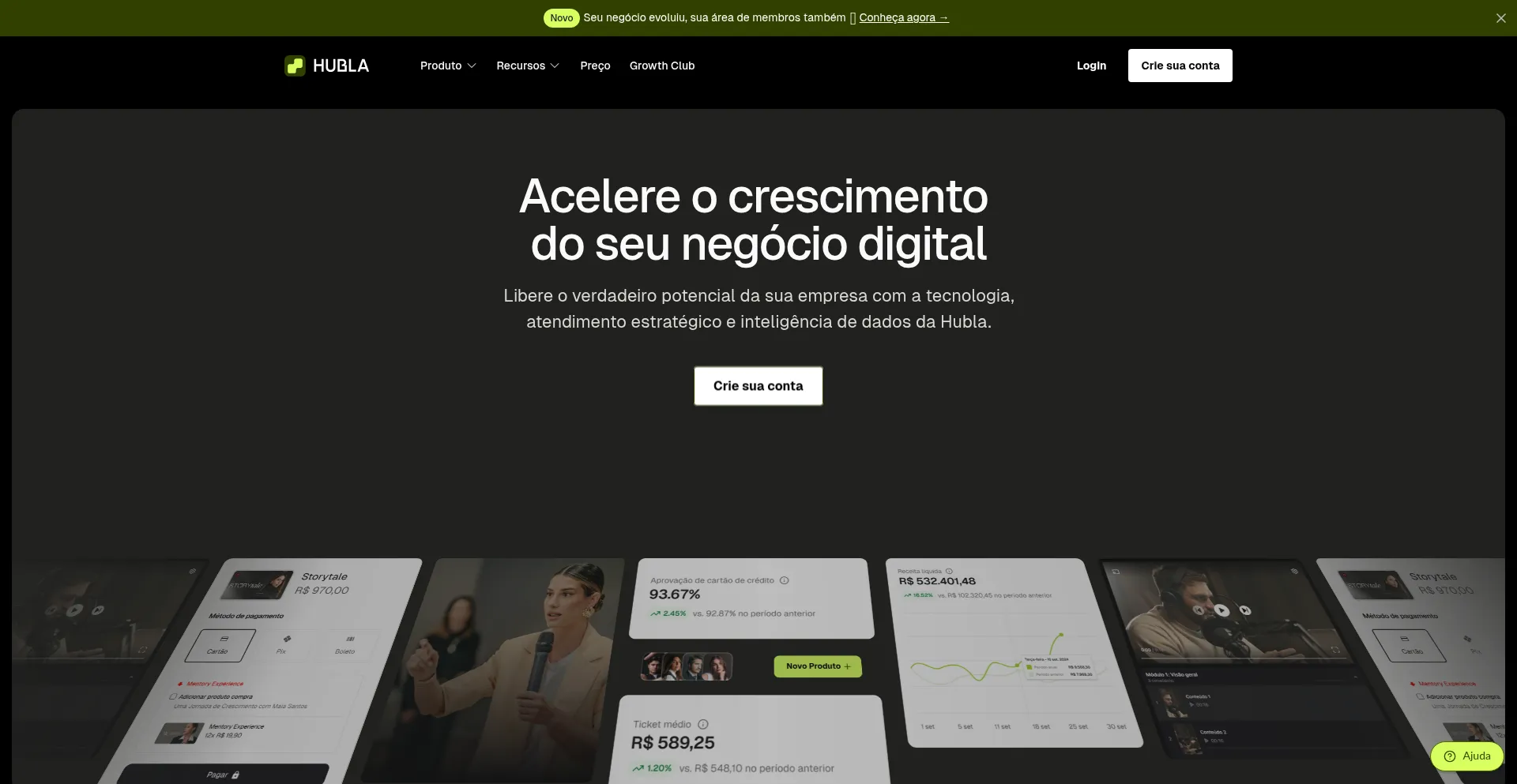 Website screenshot of Hub.la
