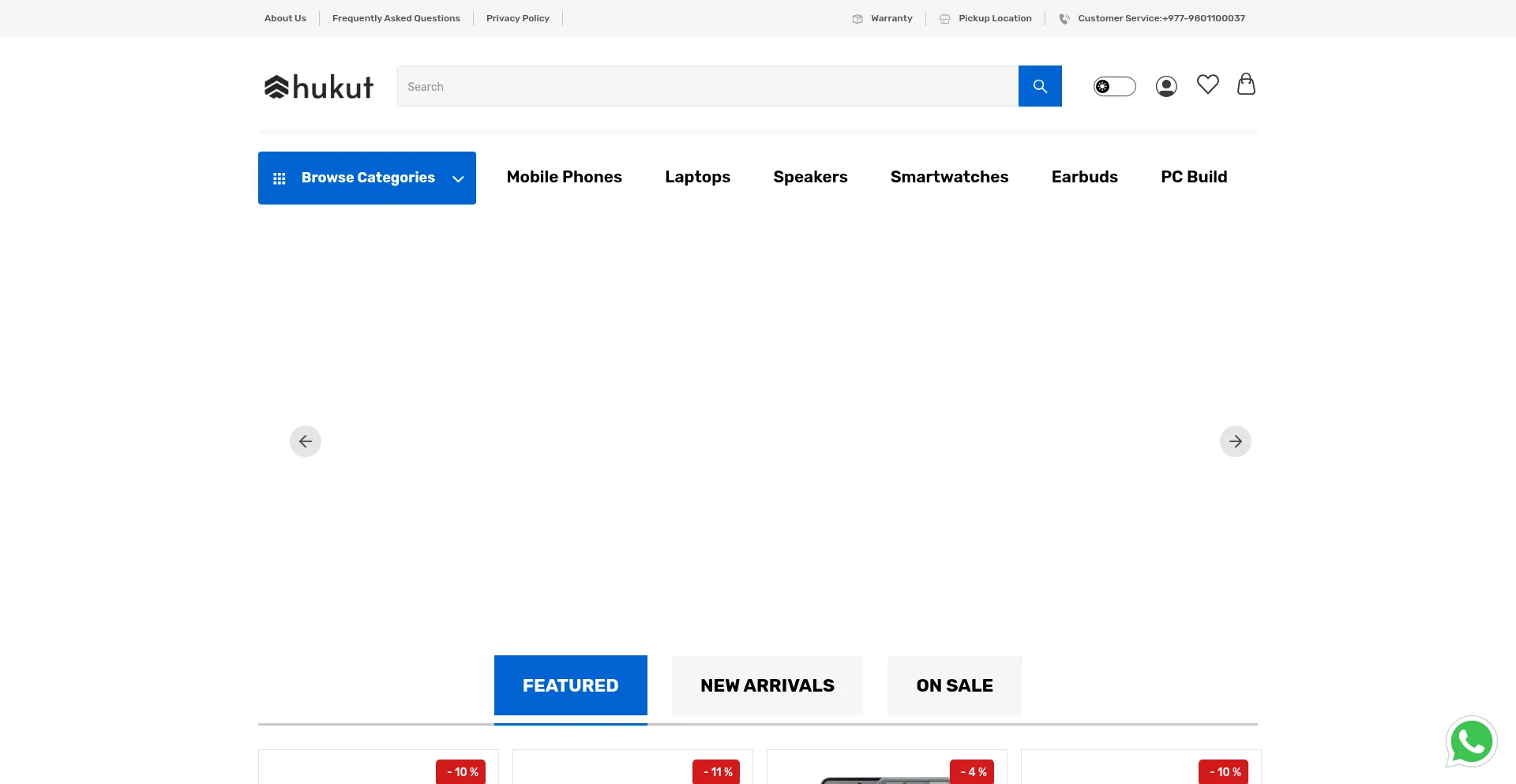 Website screenshot of Hukut.com