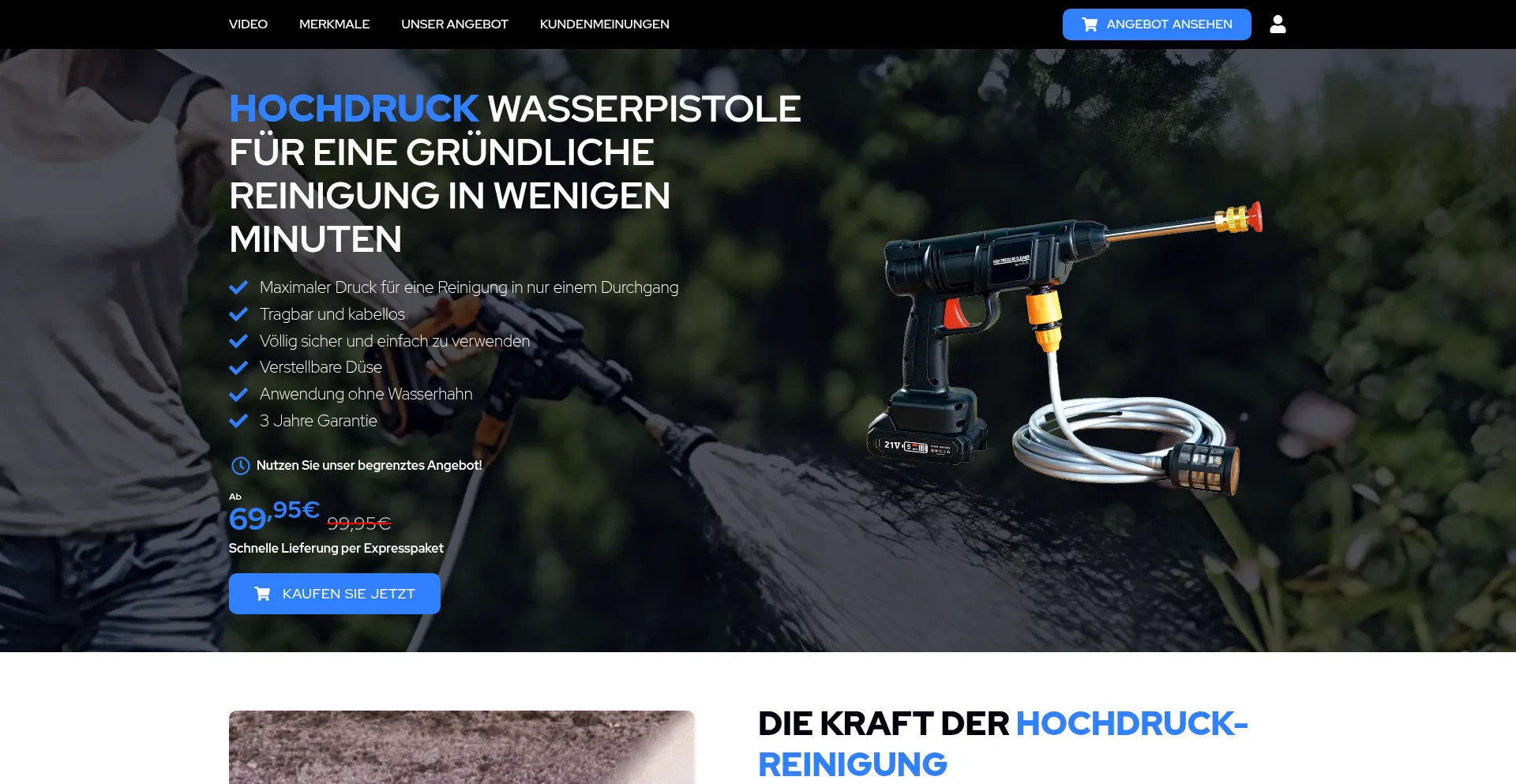 Website screenshot of Hydrojetpro.de