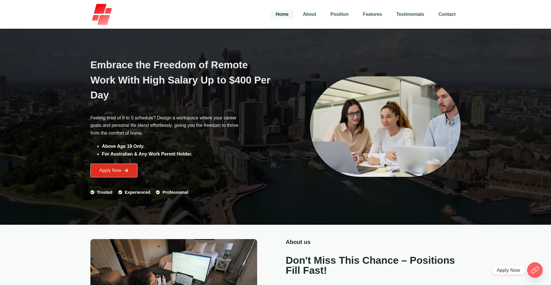 Website screenshot of Hyrenext.com