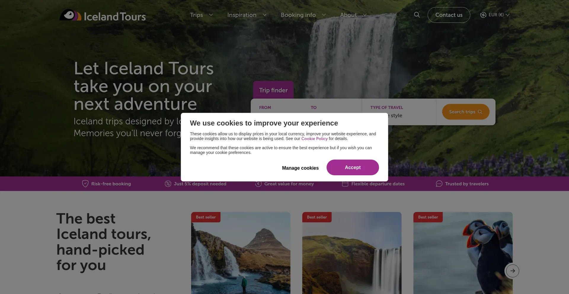 Website screenshot of Icelandtours.is