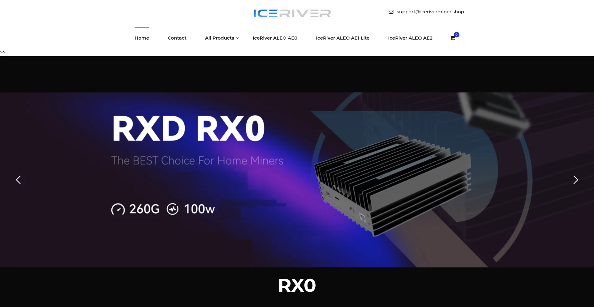 Website screenshot of Iceriverminer.shop