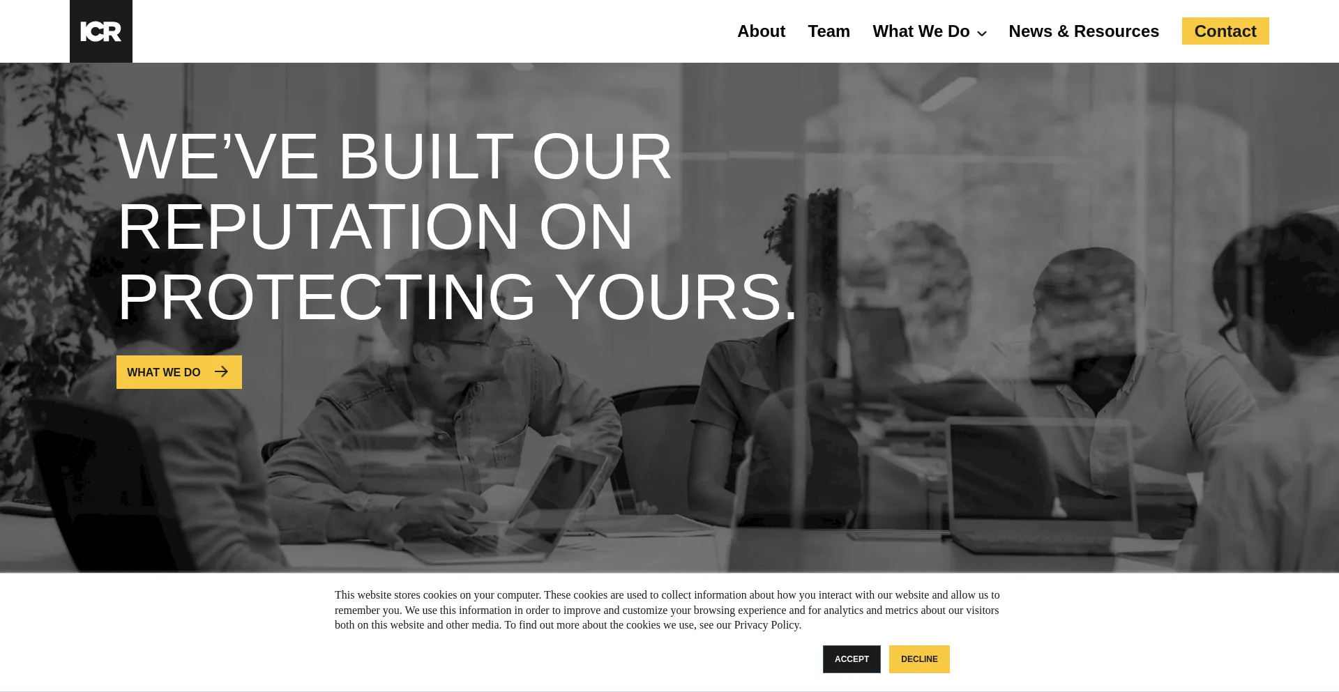 Website screenshot of Icrinc.com