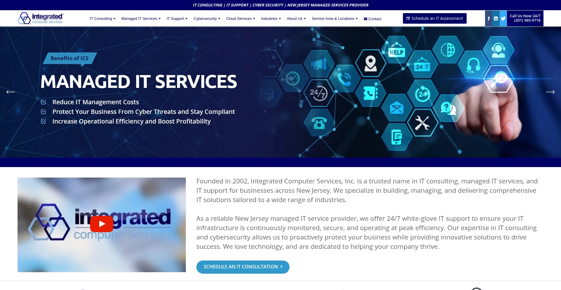 Website screenshot of Icssnj.com