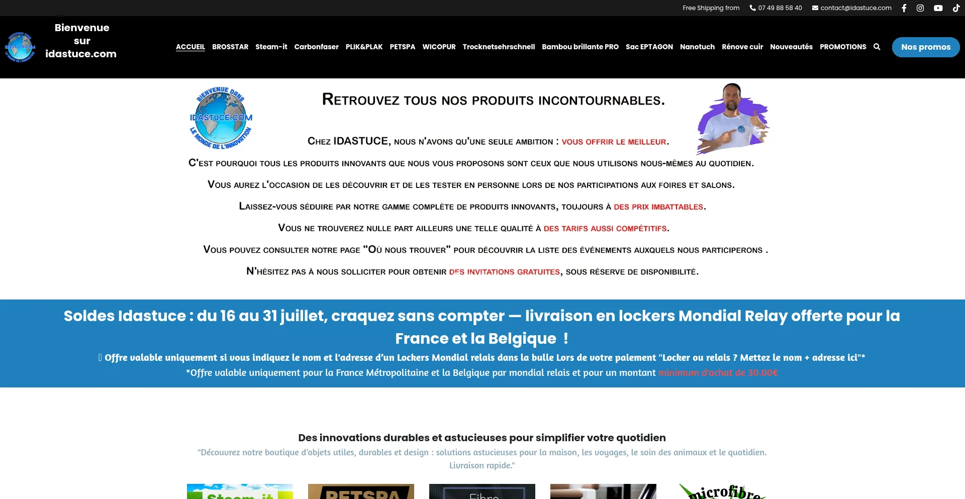 Website screenshot of Idastuce.com