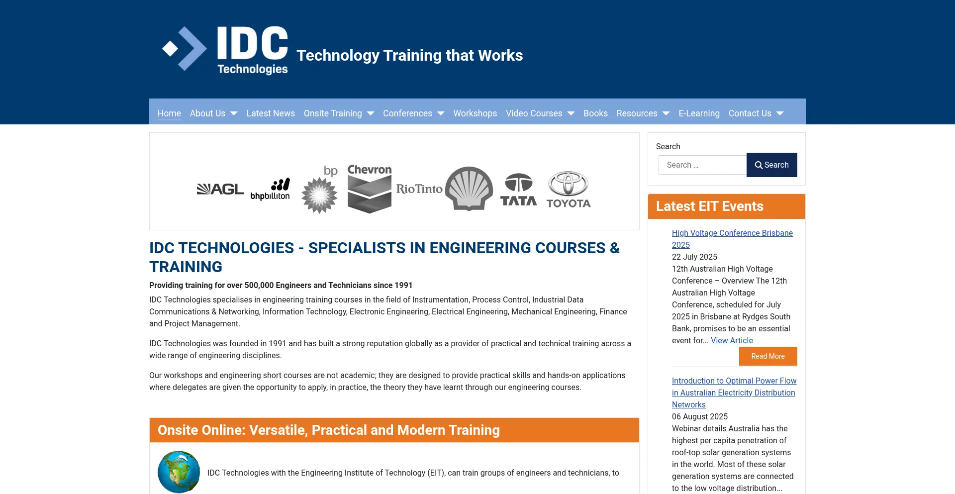 Website screenshot of Idc-online.com