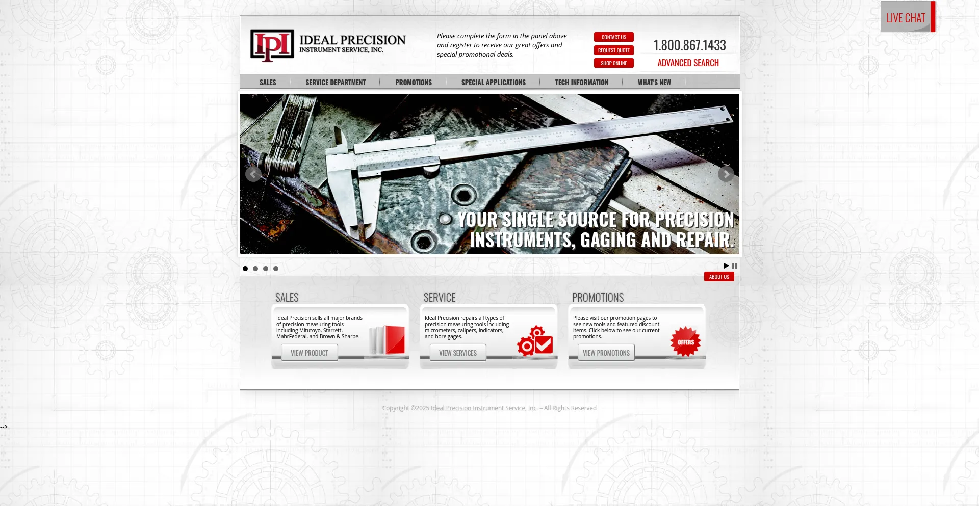 Website screenshot of Idealprec.com