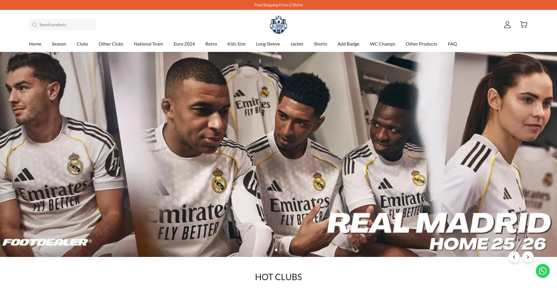 Website screenshot of Idjersey.com