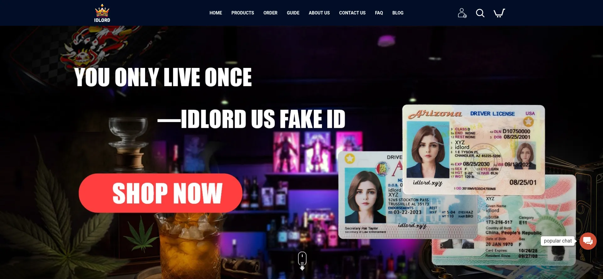 Website screenshot of Idlord.xyz
