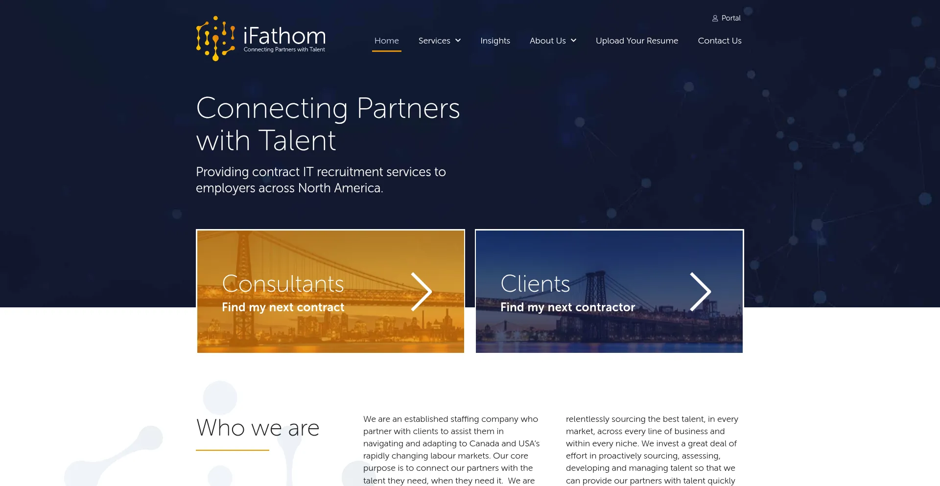 Website screenshot of Ifathom.com