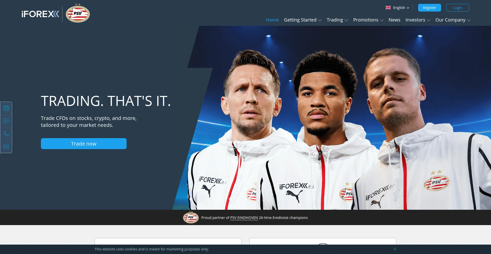 Website screenshot of Iforex.com