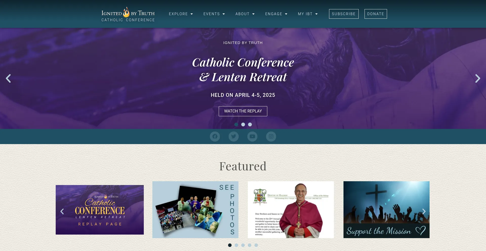 Website screenshot of Ignitedbytruth.org