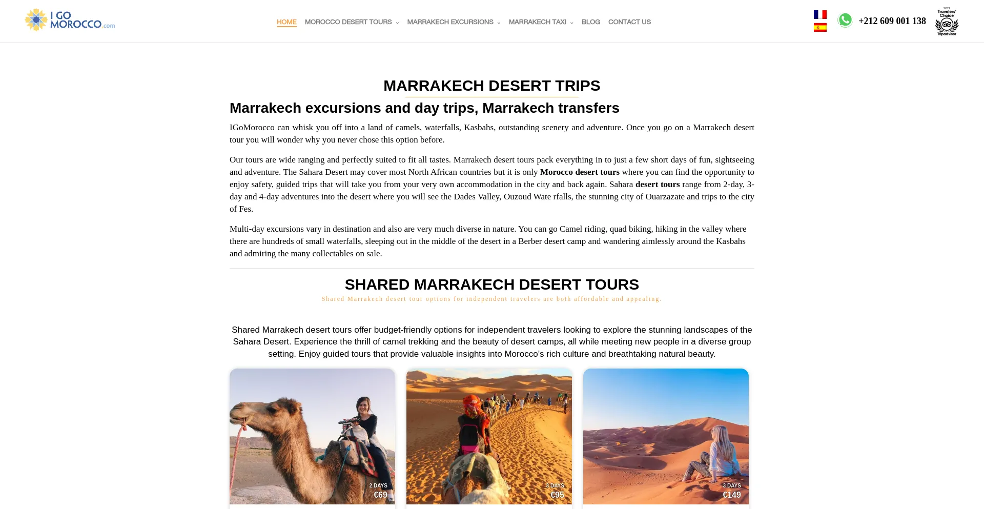 Website screenshot of Igomorocco.com