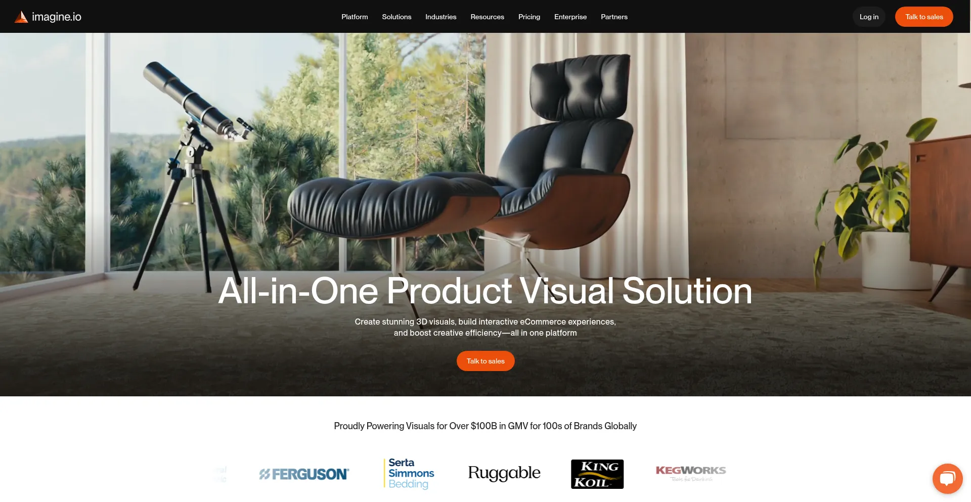 Website screenshot of Imagine.io