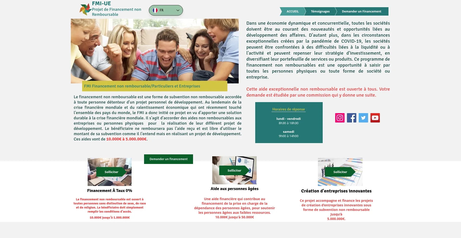 Website screenshot of Imf-financement.com