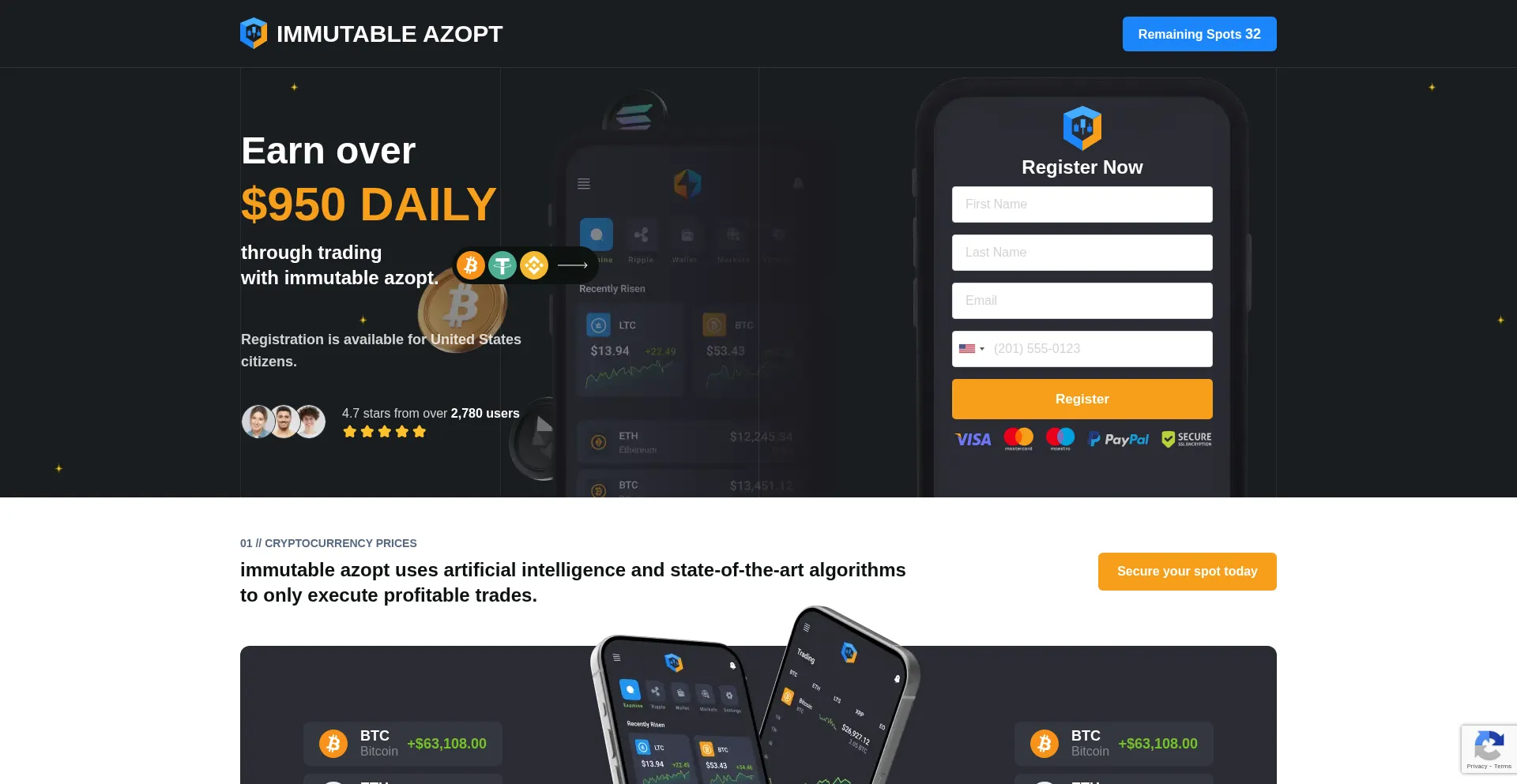 Website screenshot of Immutableazopt.com